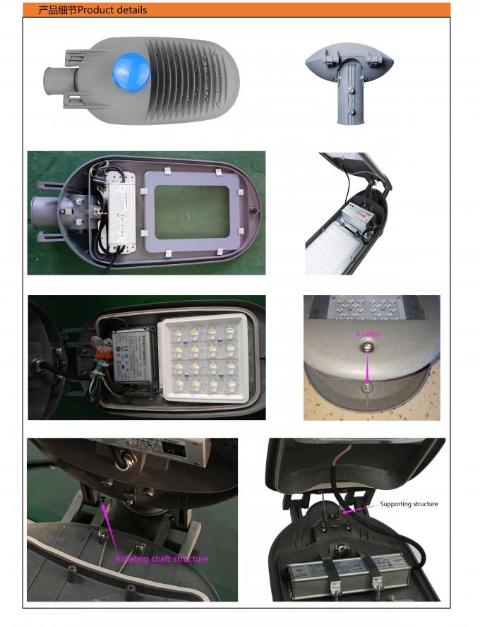 Hintere Ausstrahlenrippe der energiesparenden Struktur der Straßen-Beleuchtungs-Befestigungen 50w 2