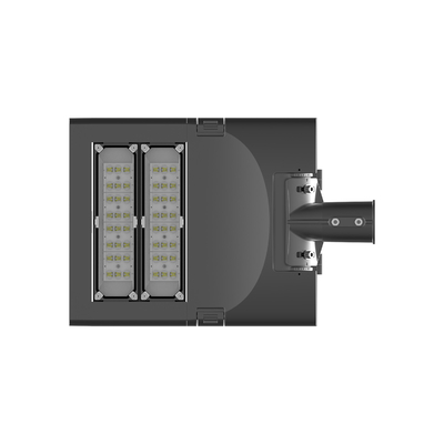 Aluminium-LED-Straßenlaterne für den öffentlichen Bereich, 2 Linsenmodule, grau, schwarz